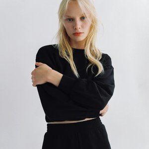 Zara Plush Sweatshirt Black